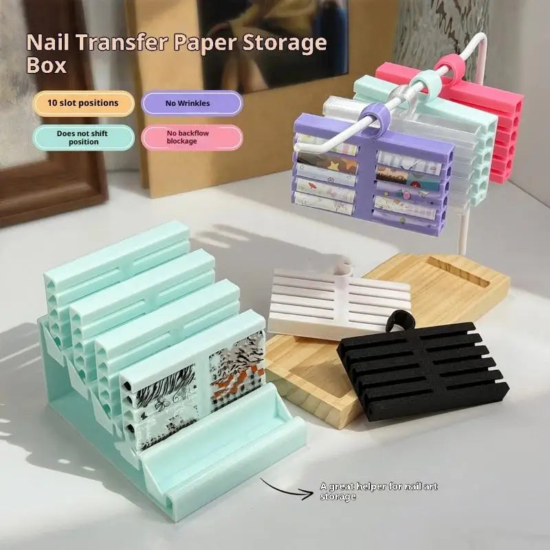 Nail Foil Storage Case Organizer Box For Transfer Paper Portable And Handy Display Stand For Salon Manicure Accessories Peaceful Pleasures Health and Wellness