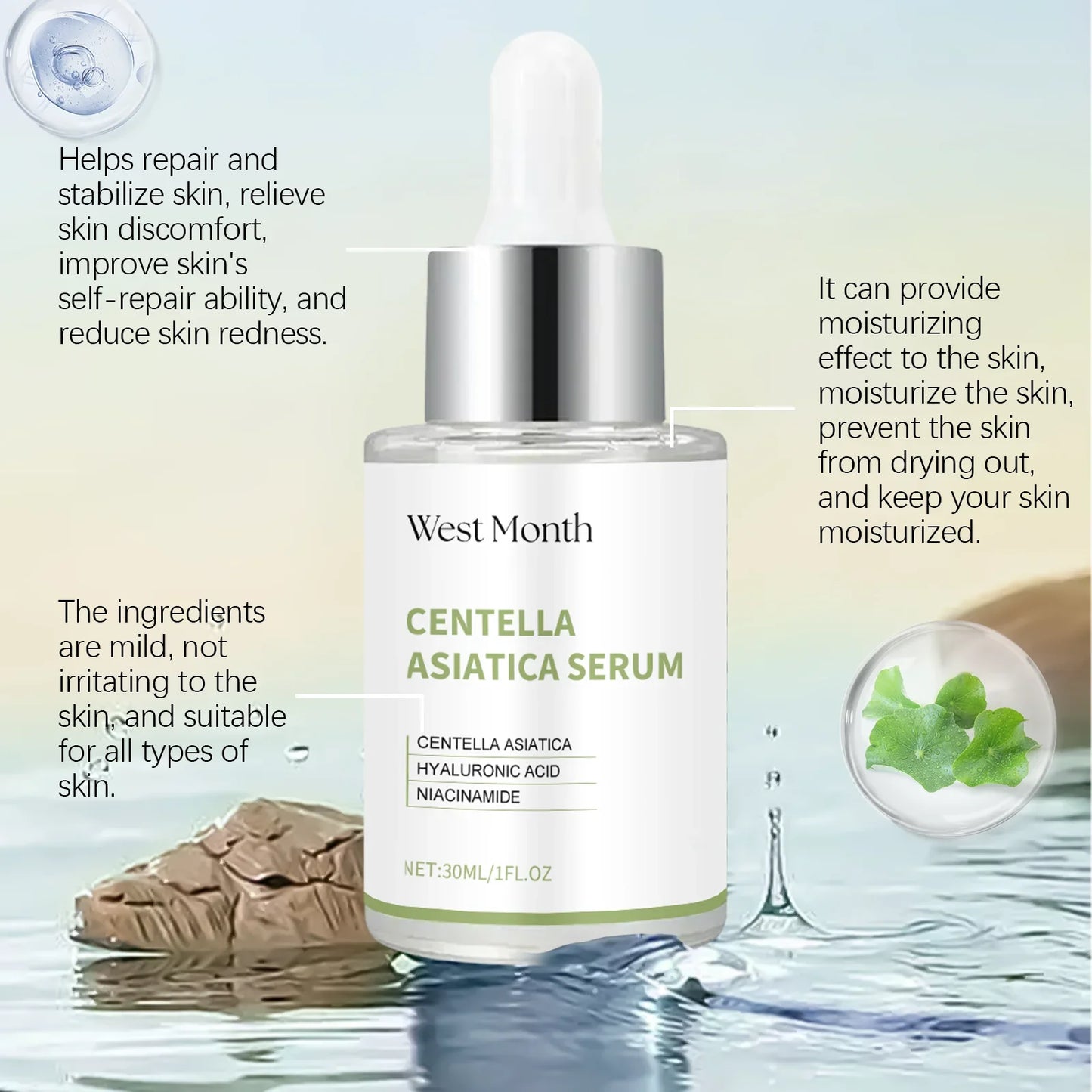 Centella Asiatica Serum – Brightening, Hydrating & Soothing