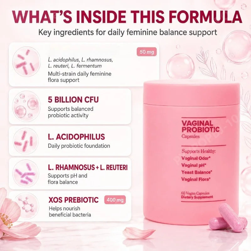 Women's Probiotic 5 Billion CFU + XOS Prebiotic – 60 Vegan Capsules