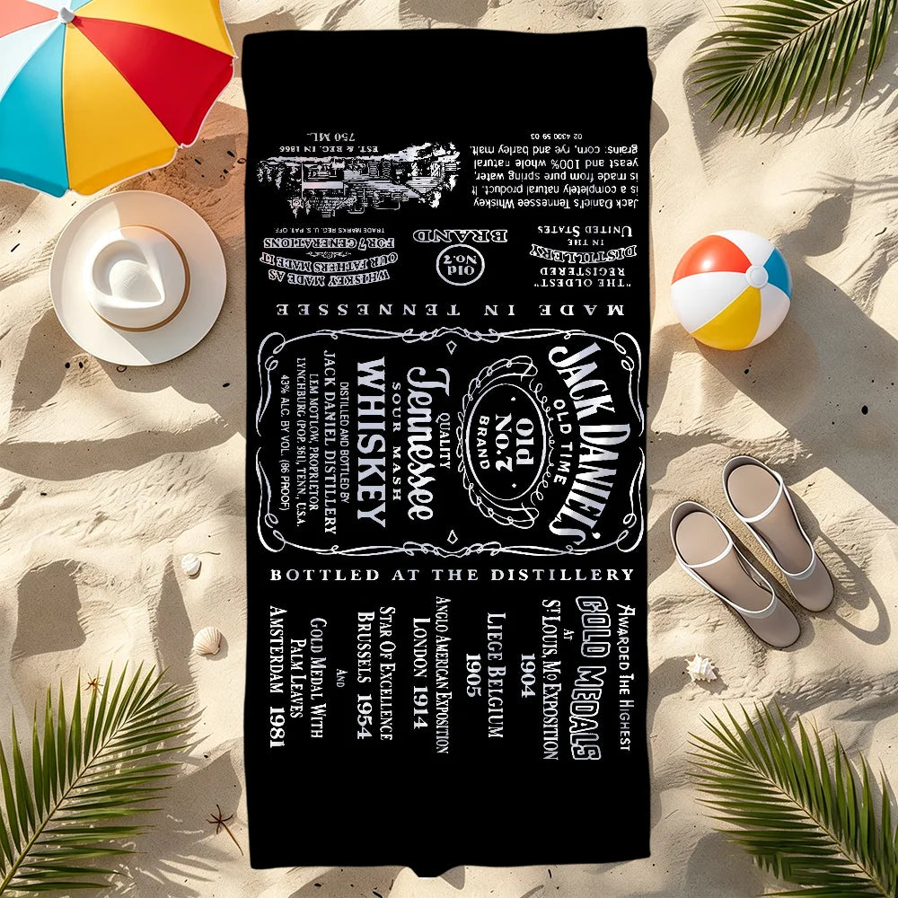 Jack Daniel's Logo Quick-Dry Beach Towel | Pool, Gym & Travel