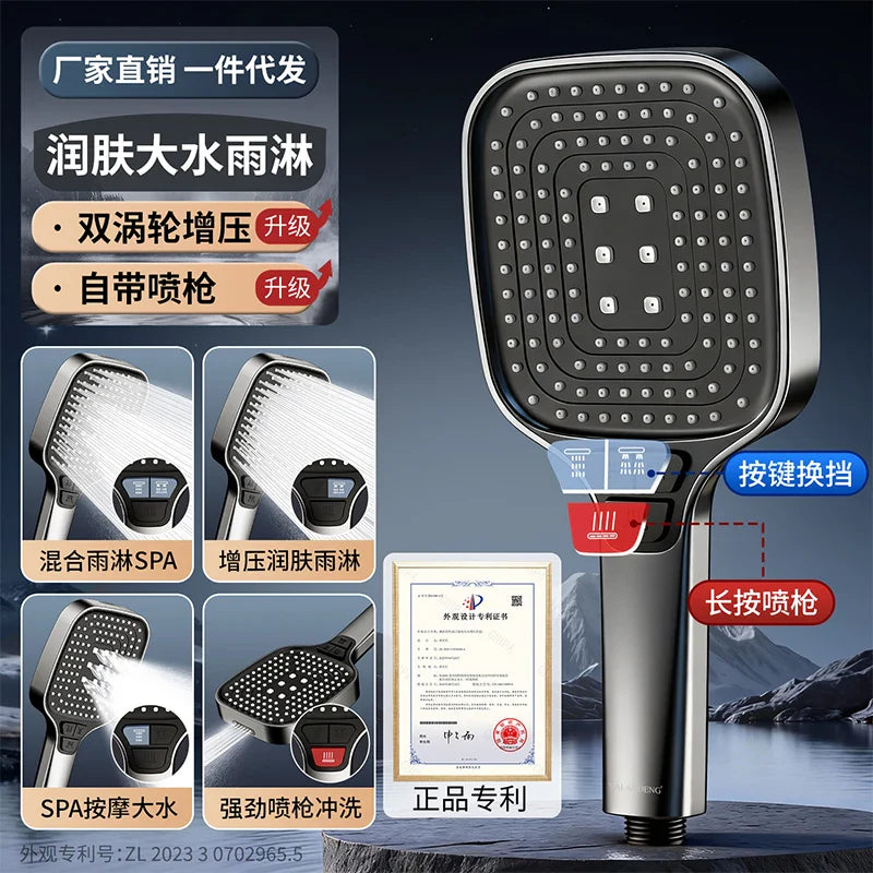 12cm Square Rainfall Shower Head – High Pressure & Water Saving