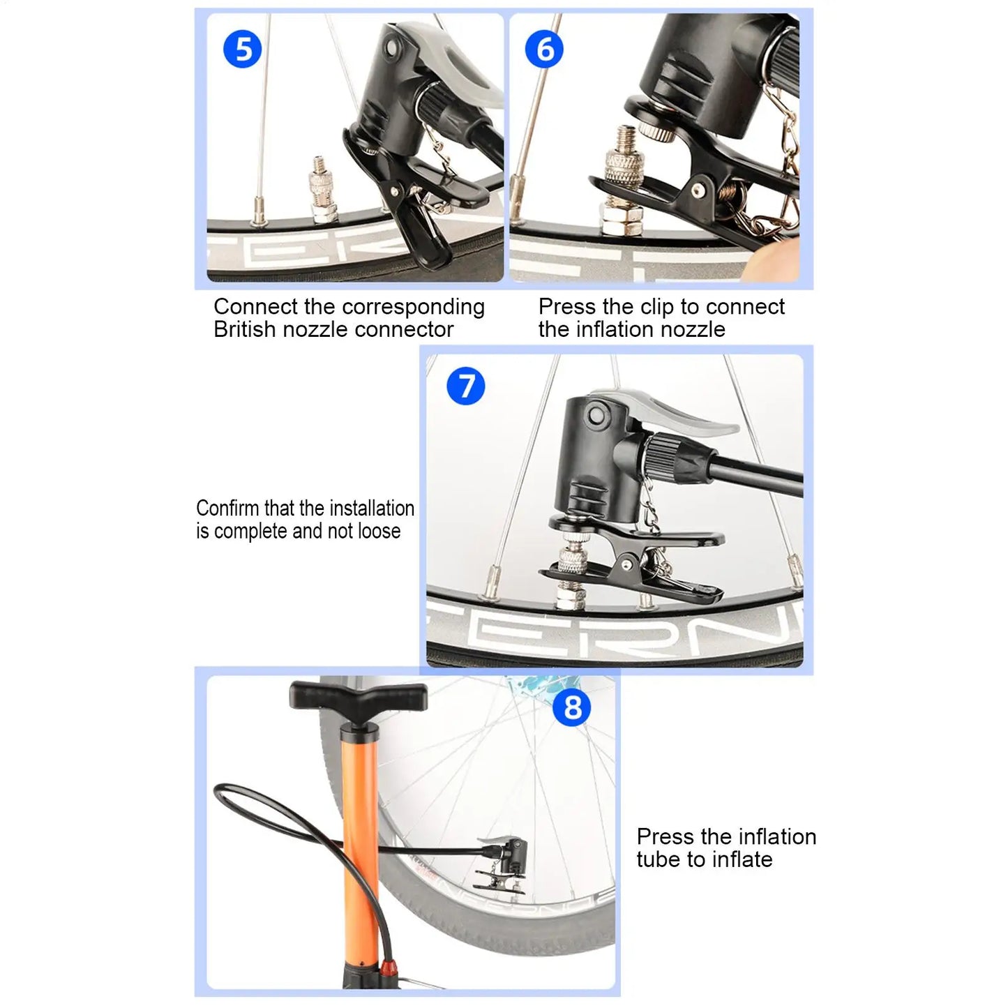 Bicycle Tire Inflator Nozzle | US to UK Bike Pump Adapter
