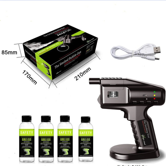 Cocktail Bubble Smoke Gun Add Visual Effect to Drinks & Food Rechargeable Power for Home Bars Parties & Gifts No Smoke Flavours Peaceful Pleasures Health and Wellness 4 Bottles