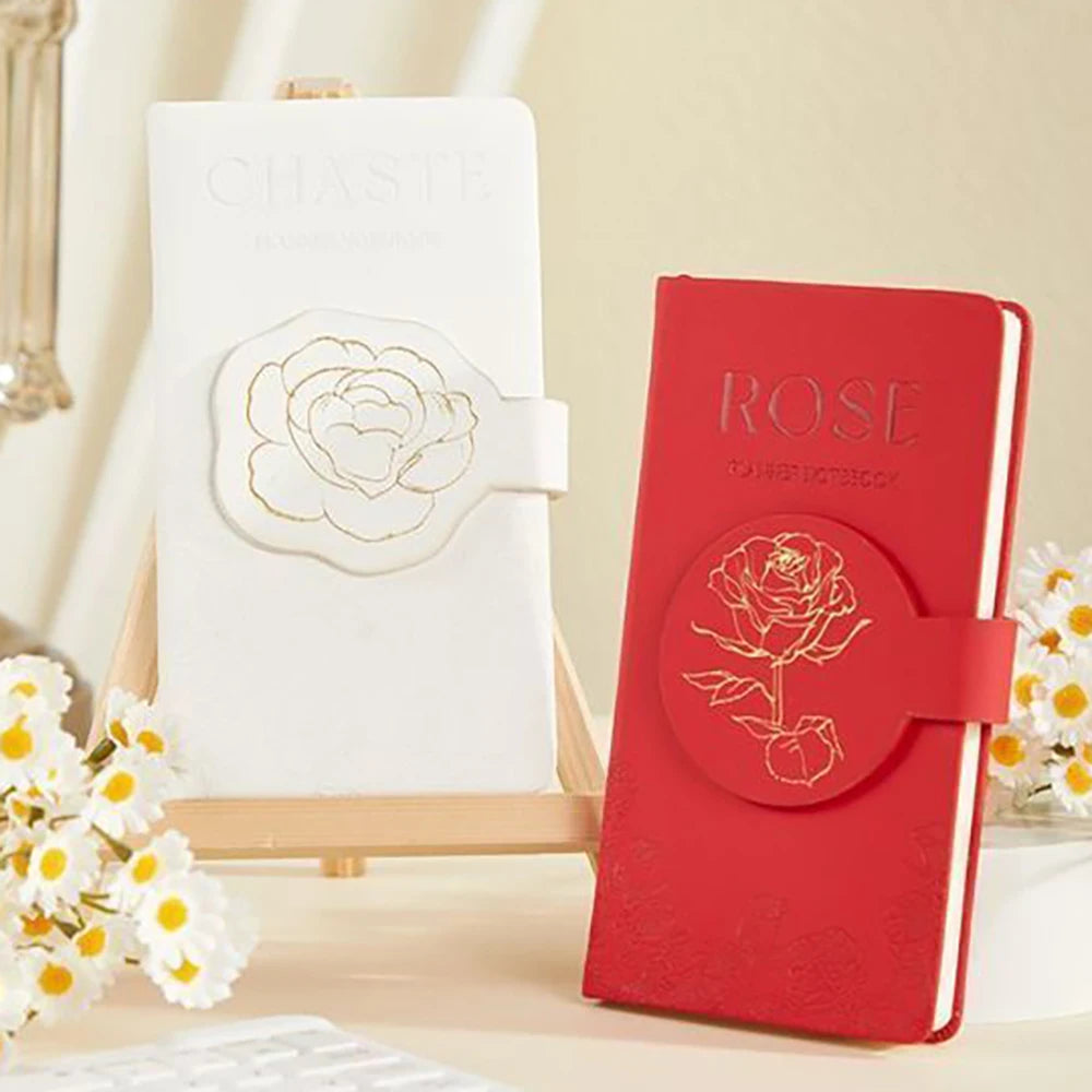 Flower Magnetic Suction Buckle Handle Ledger Blank Inner Pages Small