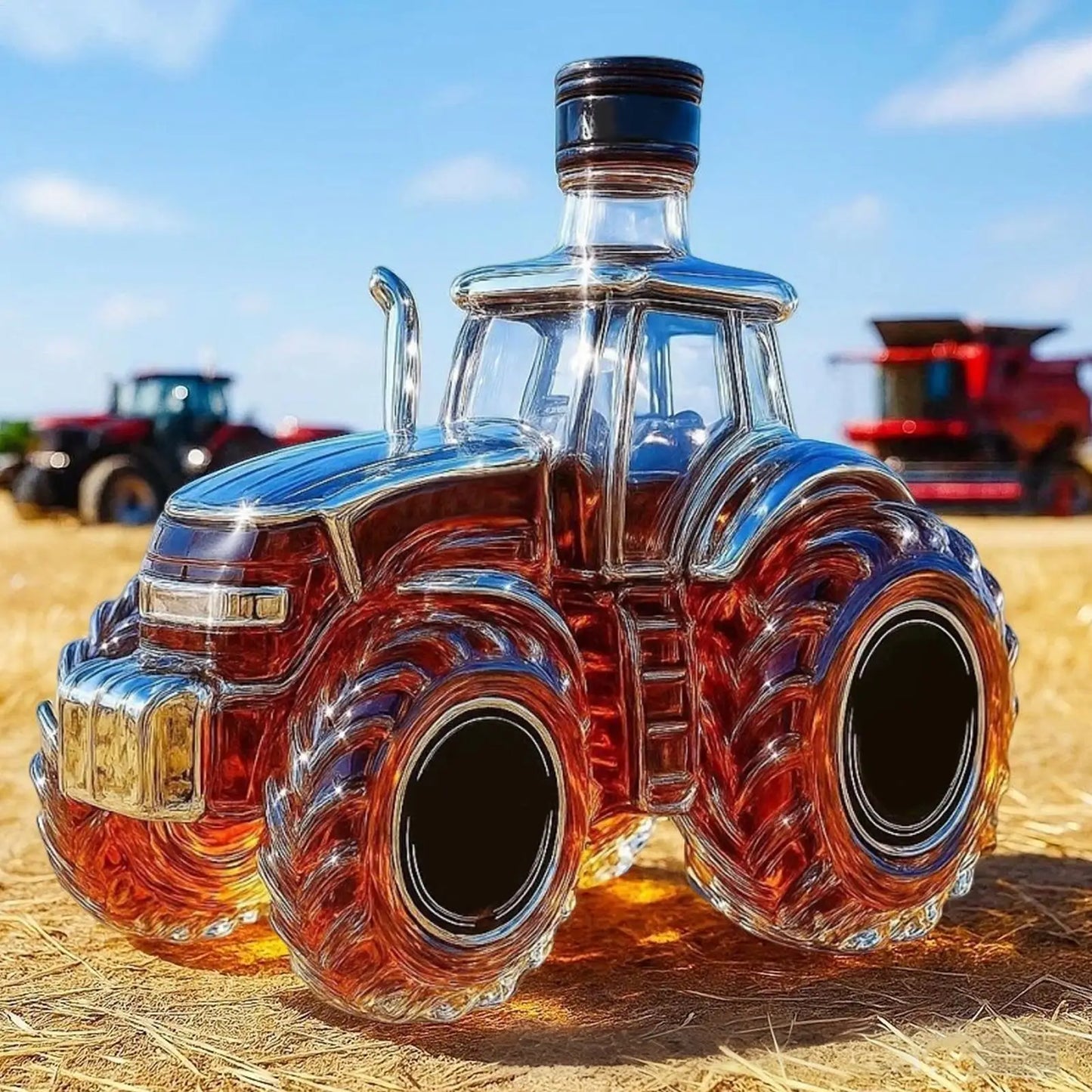 3D Tractor Crystal Glass Whiskey Decanter 300ml | Novelty Gift