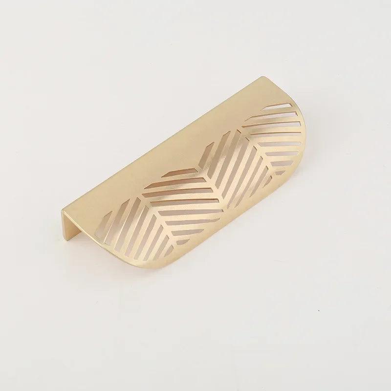 Leaf-shaped Modern Furniture Drawer Brass Handles Wardrobe Knob Door