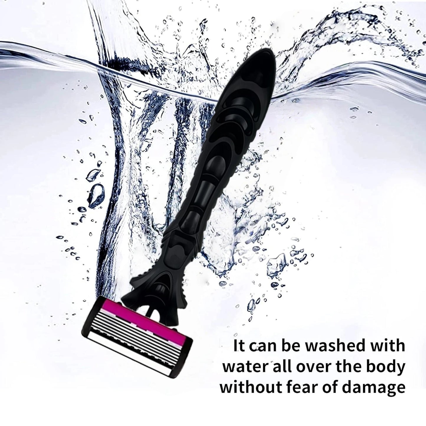 Men's 6-Blade Reusable Razor with Replaceable Head