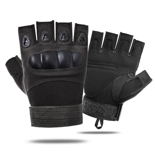 Tactical Hard Knuckle Fingerless Gloves – Combat & Shooting Tactical Fingerless Gloves Peaceful Pleasures Health and Wellness black M