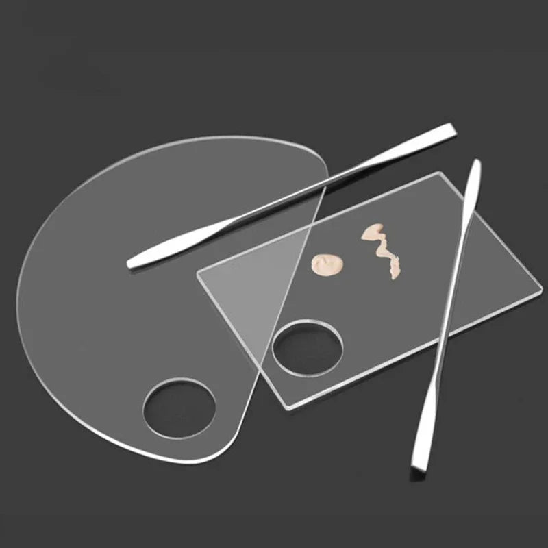 Acrylic Makeup Mixing Palette with Stainless Steel Spatula