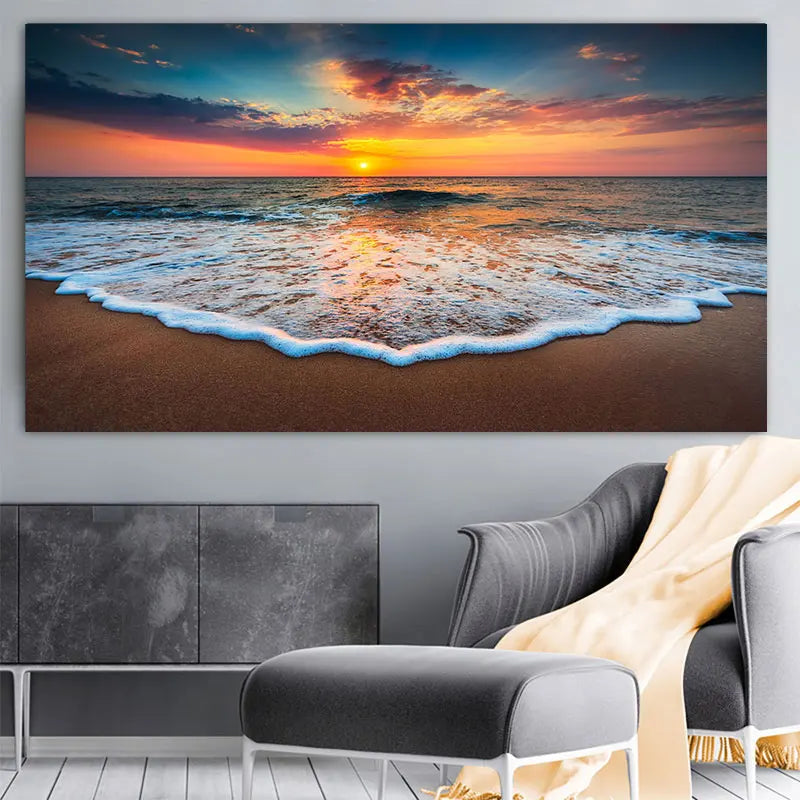 Natural Modern Seascape Wall Pictures Landscape Beach Sea Ocean Canvas Painting Wall Art Posters for Living Room Decor Cuadros Peaceful Pleasures Health and Wellness