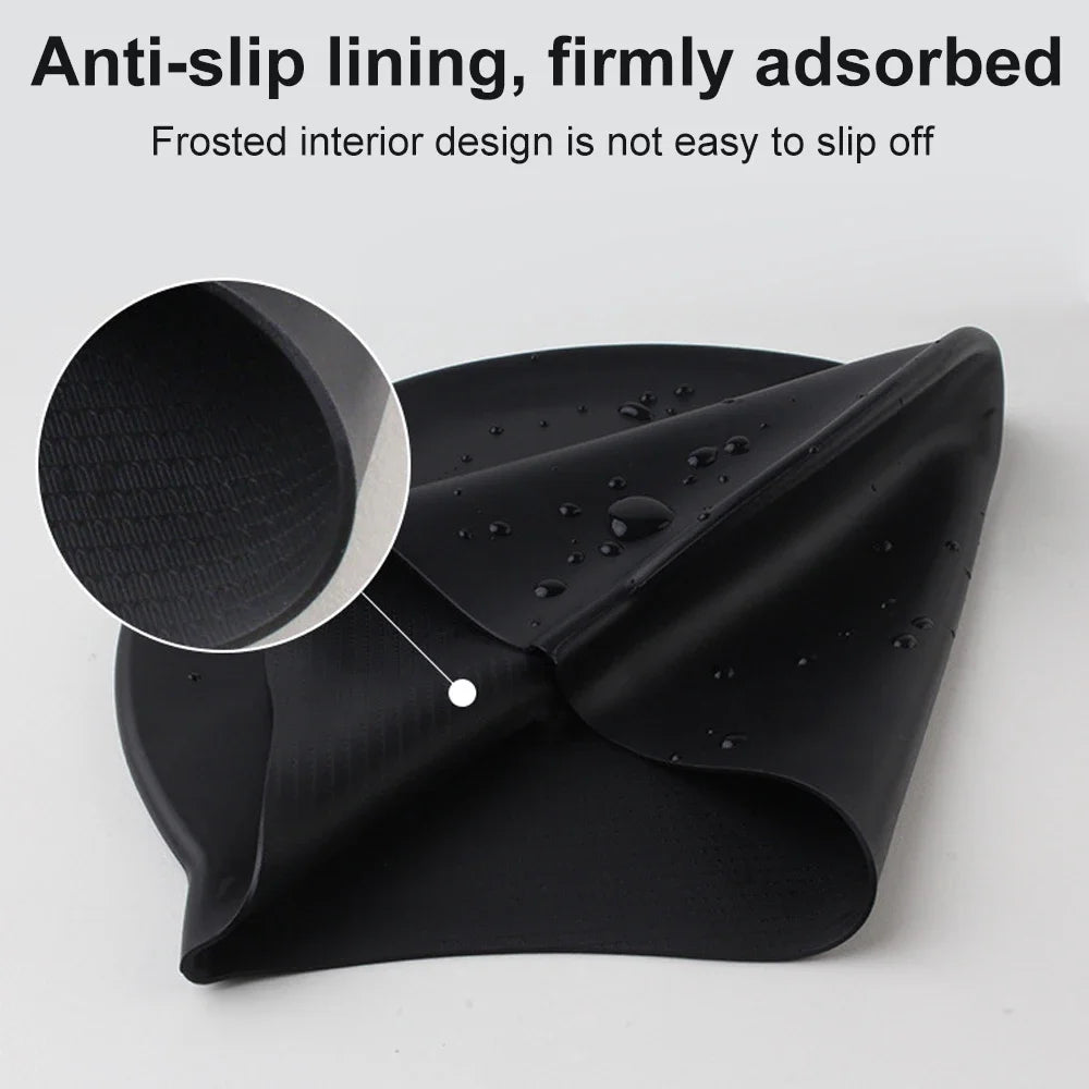 Silicone Swimming Cap for Long Hair Braid Waterproof Women Men Ladies High Elasticity Ears Protection Large Silicone Diving Cap Peaceful Pleasures Health and Wellness