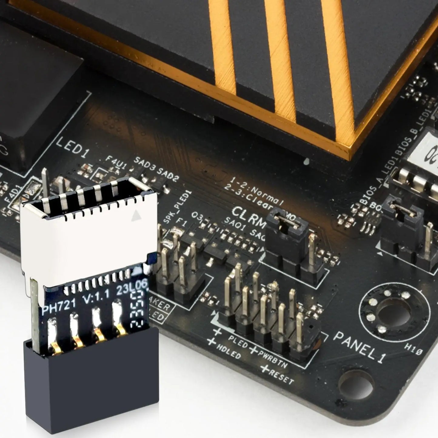 USB 2.0 9-Pin to Type-E Female Adapter | Motherboard USB-C