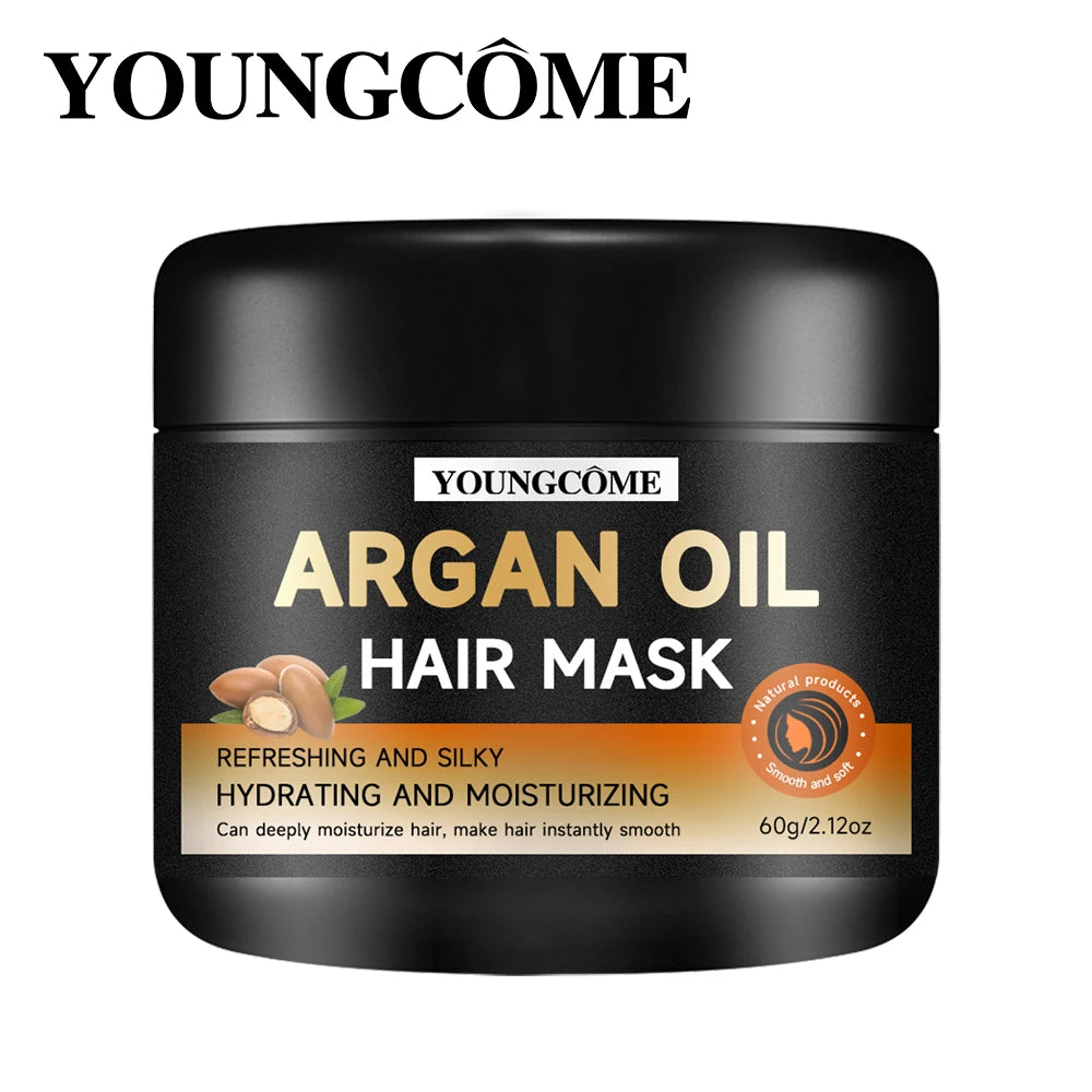 Smooth Conditioning Hair Mask Moroccan Argan Oil Hair Mask,Improves Scalp Health,Suitable for Aromatherapy,Repairs Mask Biotin Peaceful Pleasures Health and Wellness 60G