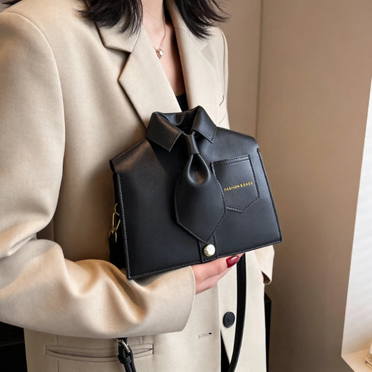 Novelty Funny Collar Shape Crossbody Bag For Women, Fashionable Black Flip Cover Phone Bag, Interesting Gift Peaceful Pleasures Health and Wellness
