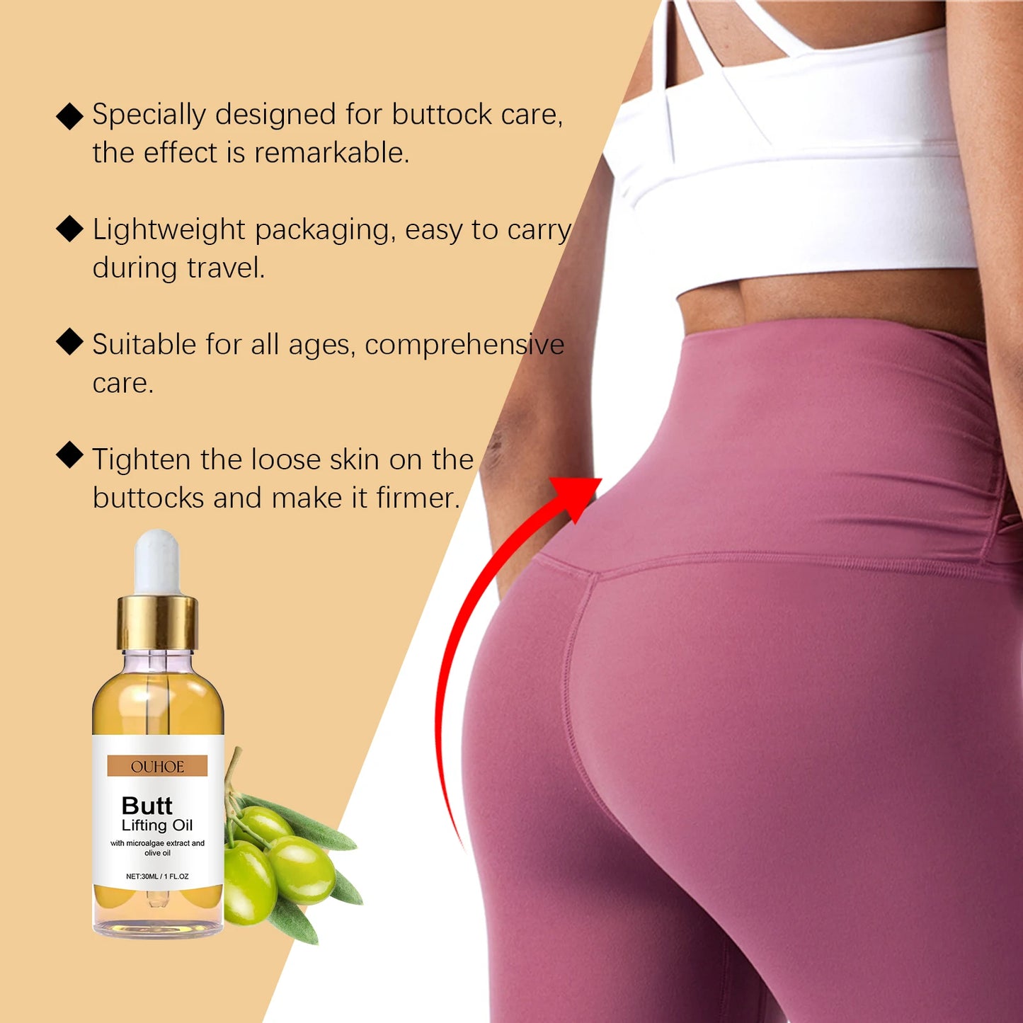 Butt Enhancement Hip Firming Oil – Natural Plant Extract 30ml