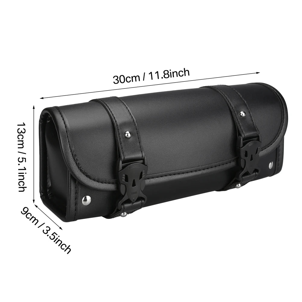 6 Style Motorcycle Tool Bag Waterproof PU Leather Universal Saddlebag Front Fork Handlebar Bags Luggage Storage Pouch For Harley Peaceful Pleasures Health and Wellness black L