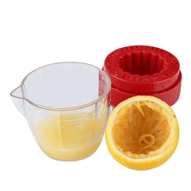 Manual Lemon & Citrus Squeezer with Lid & Pour Spout – Plastic Press Juicer