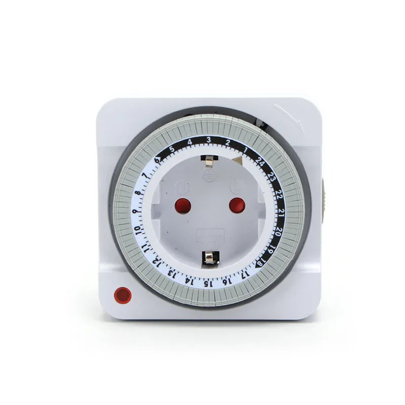 EU Plug 24 Hours Timer Switch Mechanical Smart Countdown Switch Socket Indoor Automatic Power-off Cycle Timing Switch Socket Peaceful Pleasures Health and Wellness