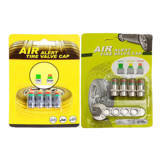 Tire Pressure Alert Valve Caps 4-Pack | Color-Changing Monitor Tire Pressure Valve Caps Peaceful Pleasures Health and Wellness