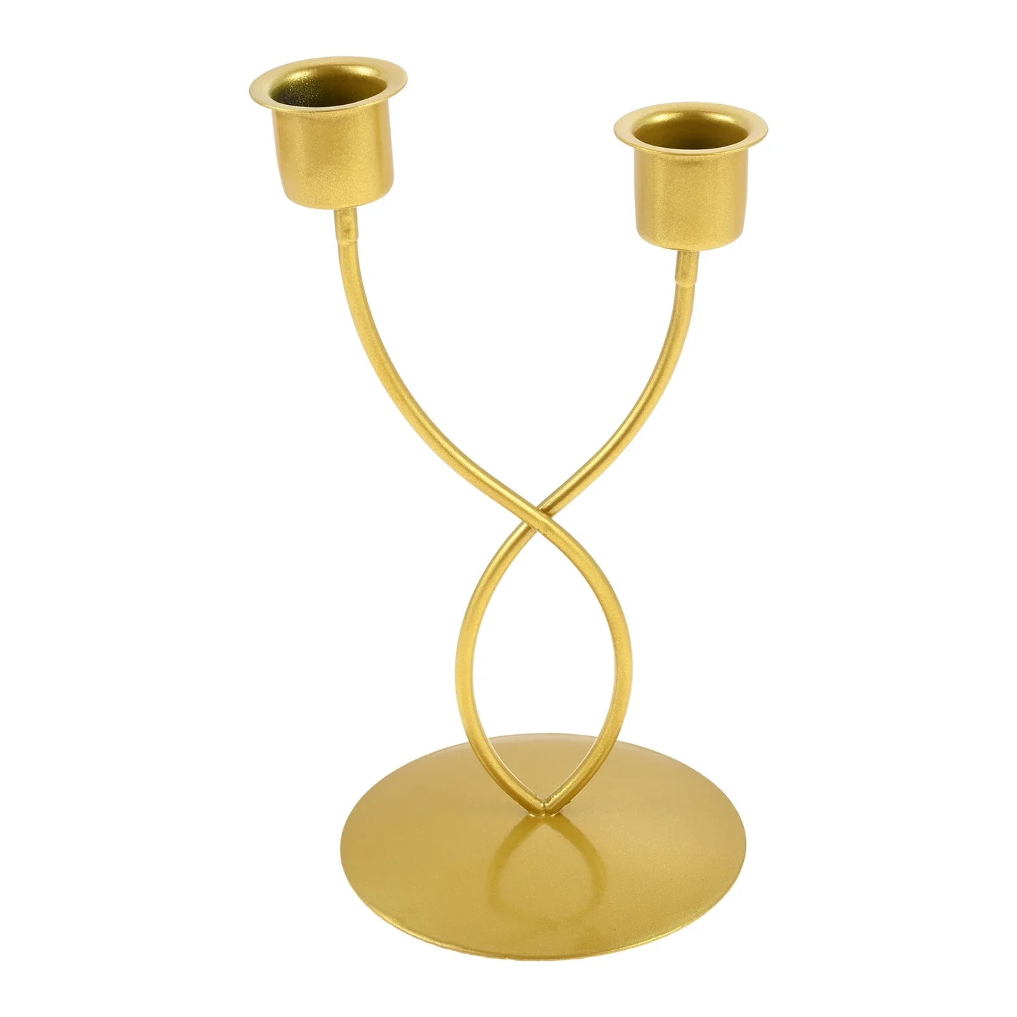 Nordic Gold 2-Head Curved Iron Candlestick Holder | Home Décor