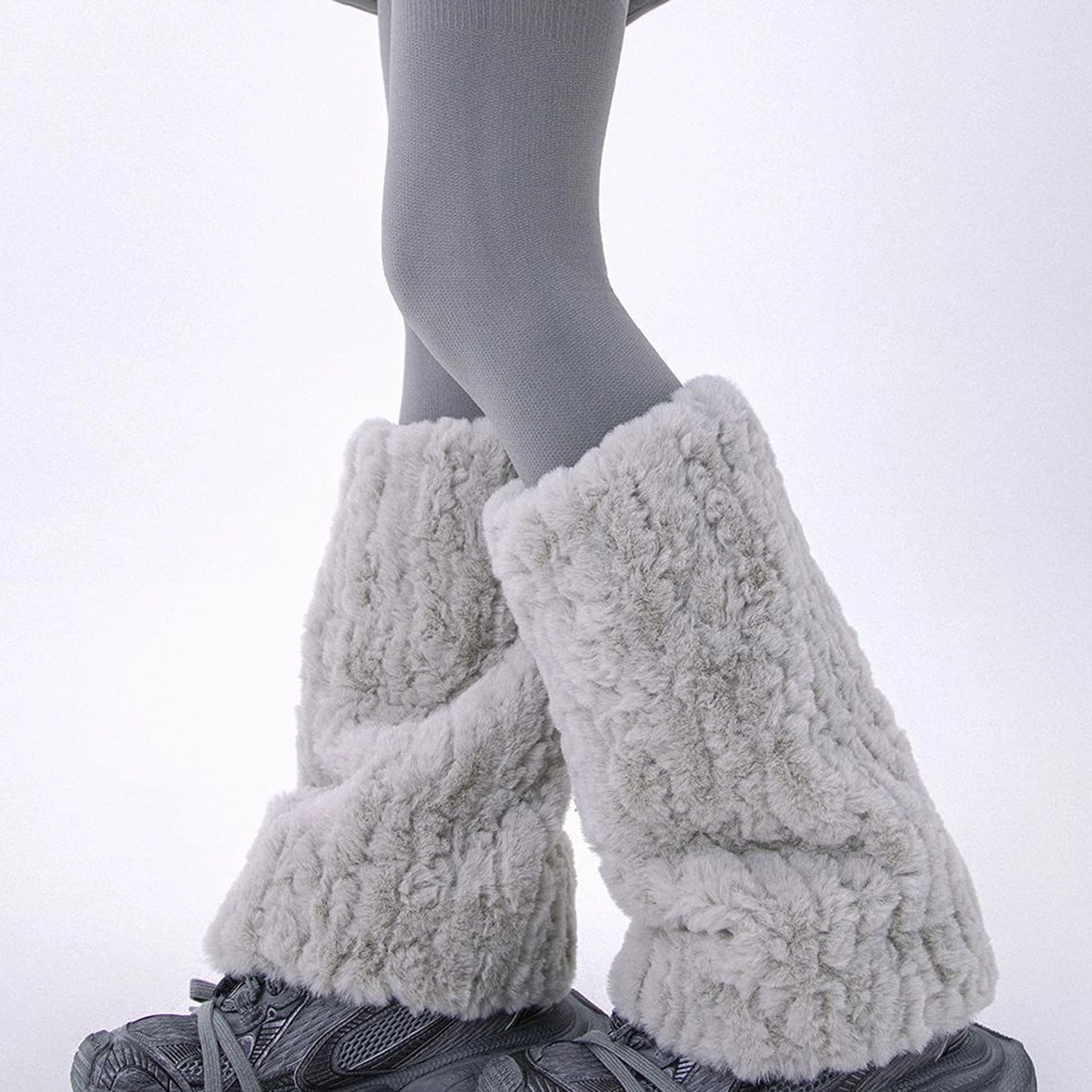 Winter Snowy High Tube Thickened Warm Faux Rabbit Fur Y2K Furry Leg Warmers Fashion Versatile Women Boot Cuffs Warm Calf Cover Peaceful Pleasures Health and Wellness