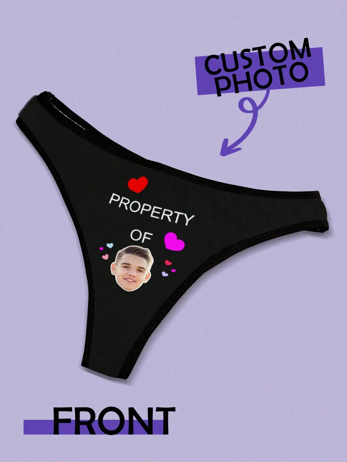 Custom Face Thong For Woman Custom Briefs Personalized Thong Personalized Underwear With Face Custom Valentines Day Thong Peaceful Pleasures Health and Wellness Black L 1