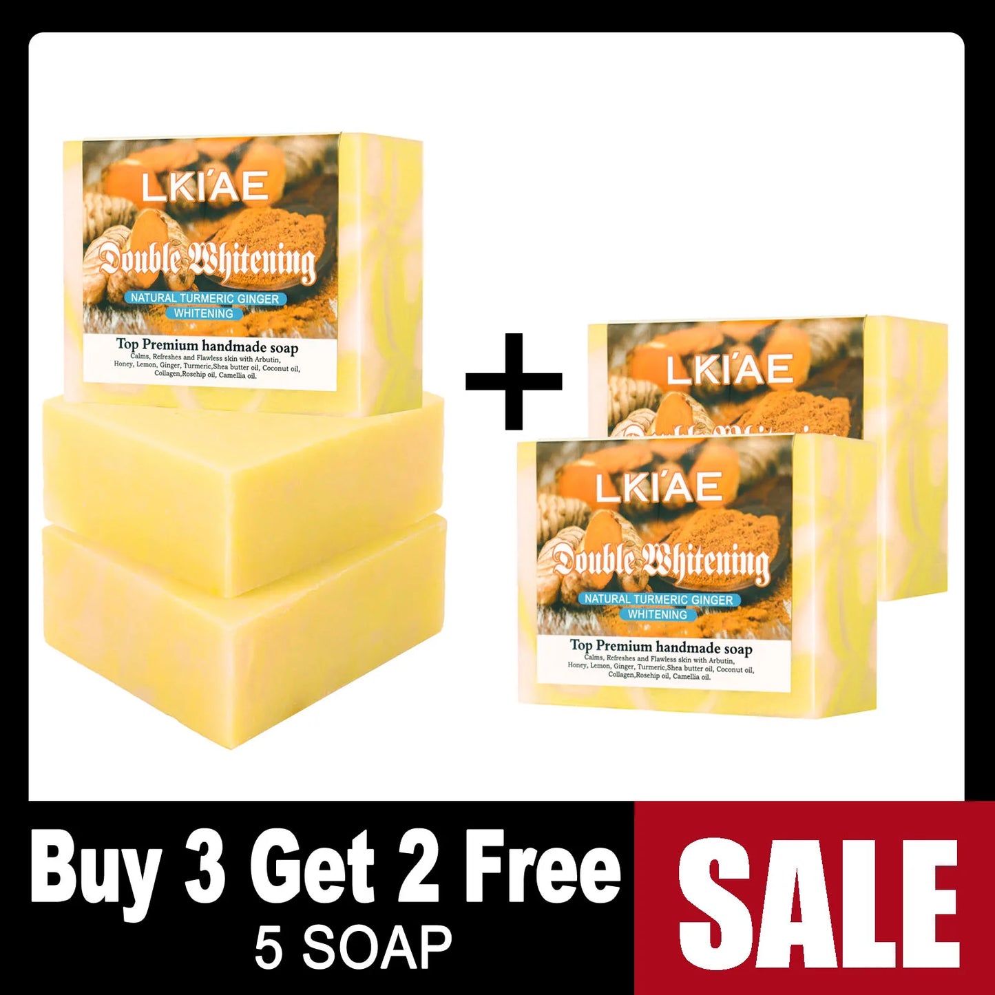 AILKE Turmeric Whitening Soap with Honey & Glycerin – 150g