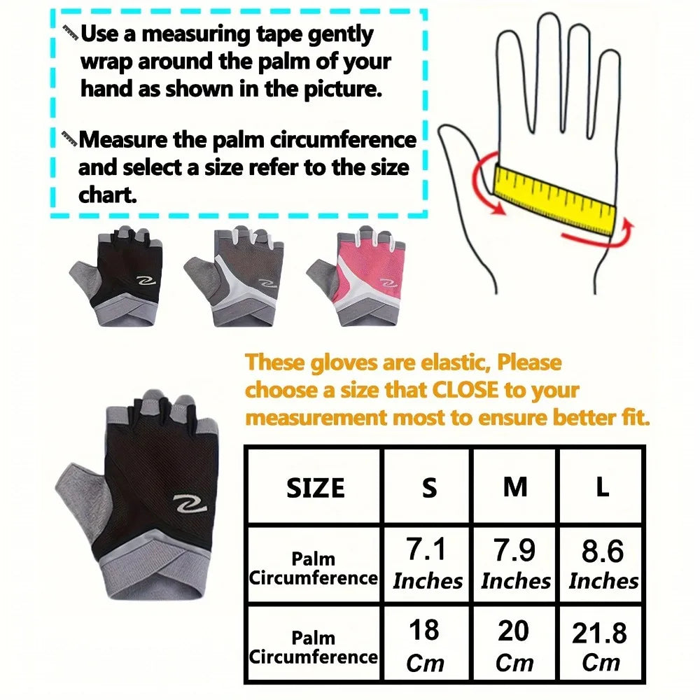 Anti-slip Half Finger Gym Gloves for Men Women, Breathable Fitness Gloves for Cycling Climbing Training Fishing Sports Peaceful Pleasures Health and Wellness