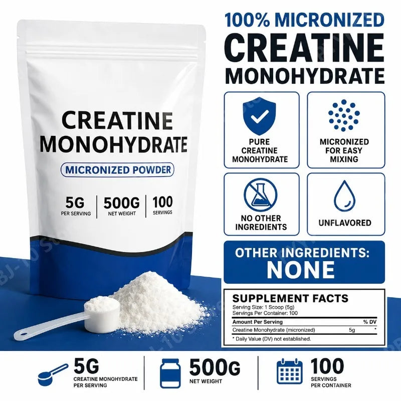 Micronized Creatine Monohydrate Powder 500g | Unflavored GMO-Free