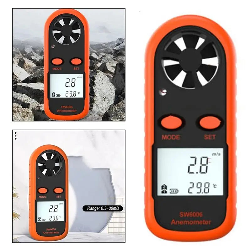 A36T-Anemometer Handheld, Light Weight Digital Wind Speed Meter Vane Anemometer Wind Power Temperature Humidity Measurement Peaceful Pleasures Health and Wellness