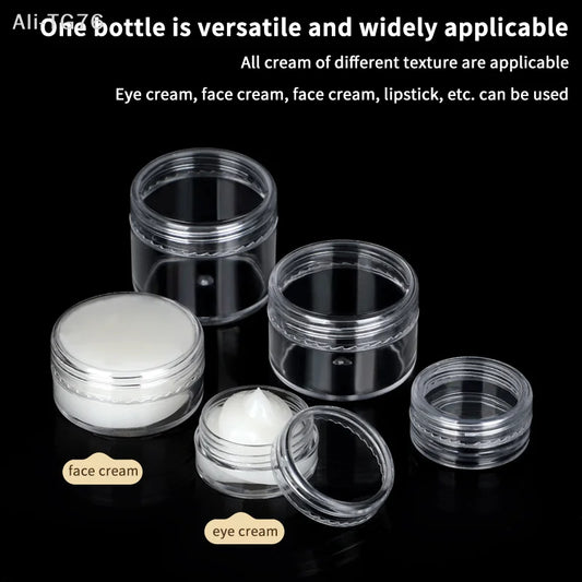 Empty Cosmetic Cream Jars Clear Plastic 3g–20g | 20–50 Pack Cosmetic Storage Jars Peaceful Pleasures Health and Wellness