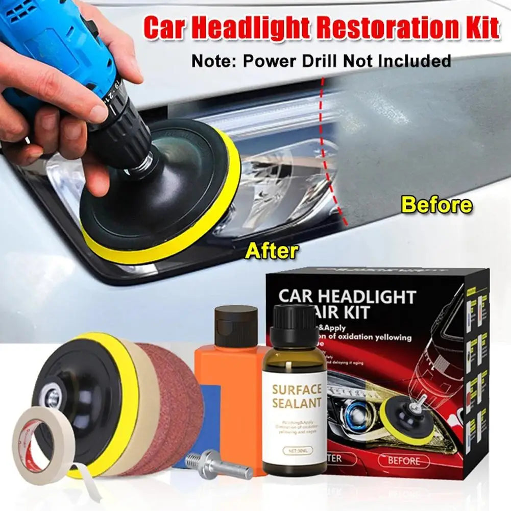 Car Headlight Restoration Kit | Polishing & Repair Set
