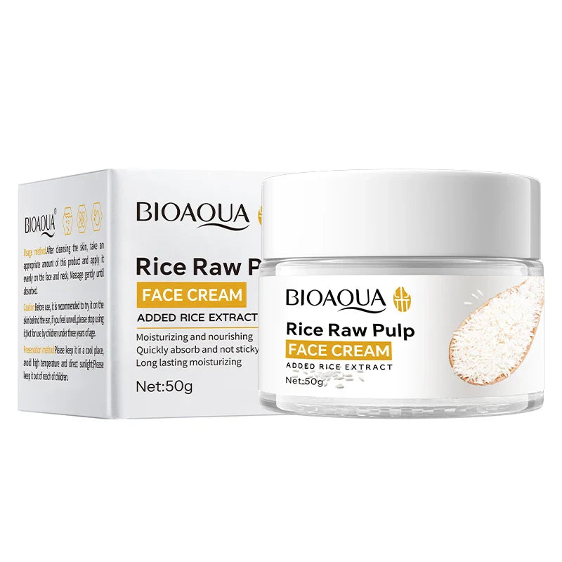 BIOAOUA Rice Puree Face Cream – Hydrating & Brightening 50g