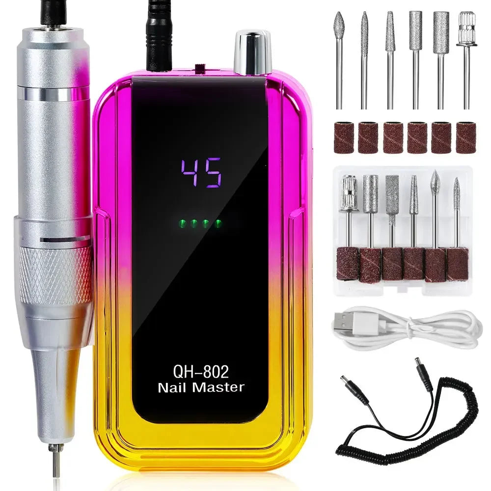 Professional 45000 RPM Rechargeable Electric Nail Drill Machine