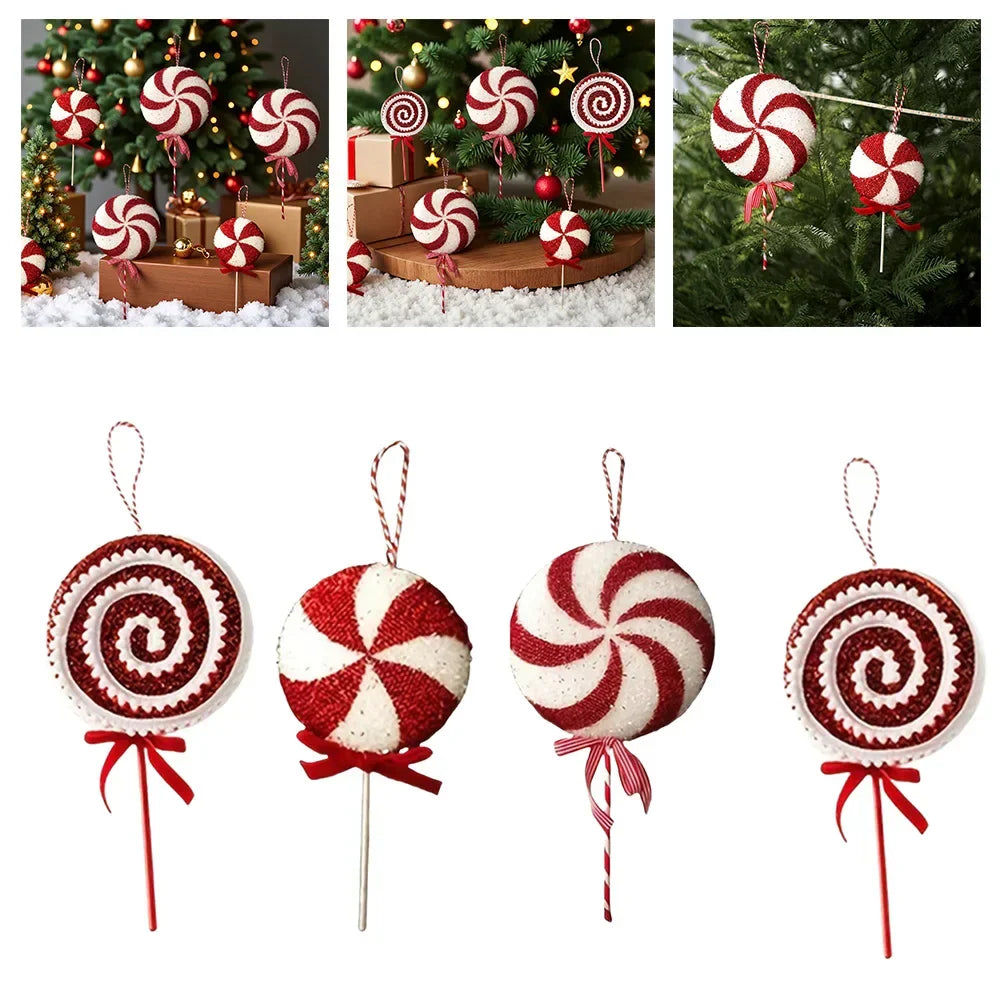 Glitter Lollipop Christmas Ornament | Sparkly Swirl Tree Decor