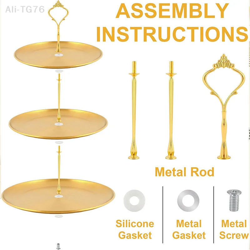 Stainless Steel Tiered Cake & Dessert Stand – 2 or 3 Layer