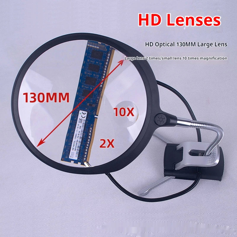 130Mm Magnifier Illuminated Usb Magnifying Led Magnifying Glass for Soldering Iron Repair/table Lamp/skincare Beauty/read Peaceful Pleasures Health and Wellness