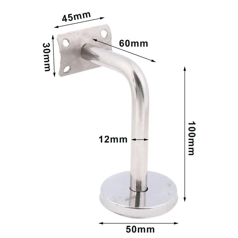 Versatile Premium Stainless Steel Handrail Bracket For Secure Home Stair Railing Support Peaceful Pleasures Health and Wellness 60x100mm