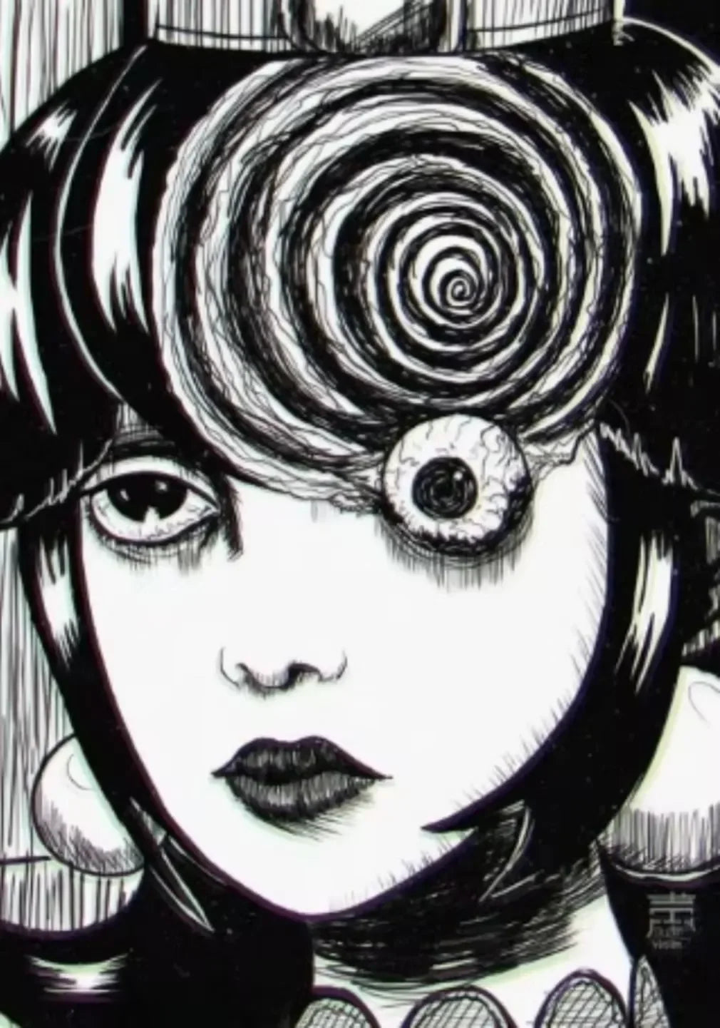 Junji Ito Horror Anime Canvas Poster | Dark Aesthetic Wall Art