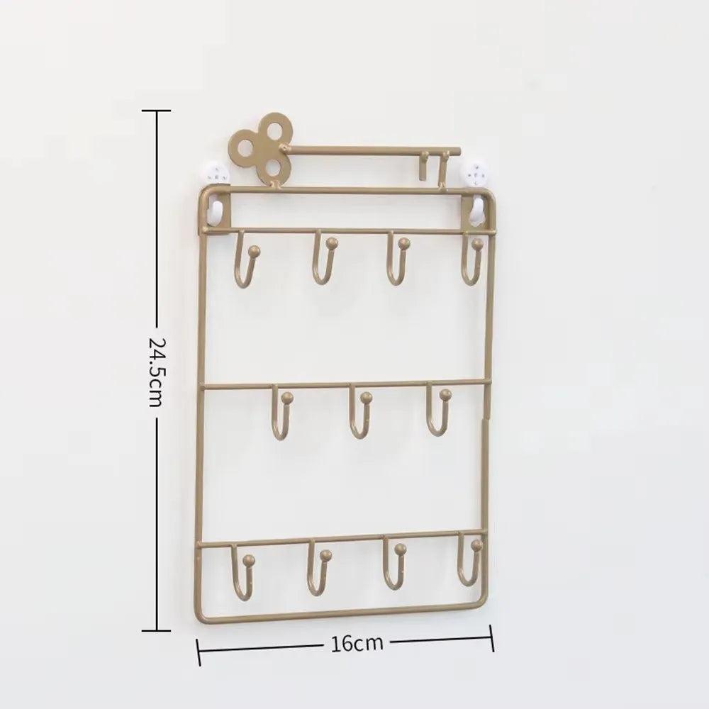 Iron 11 Key Hooks Modern Style Practical Jacket Hat Storage Rack Wall Mounted Storage Hook For Entryway Kitchen Office Decor Peaceful Pleasures Health and Wellness