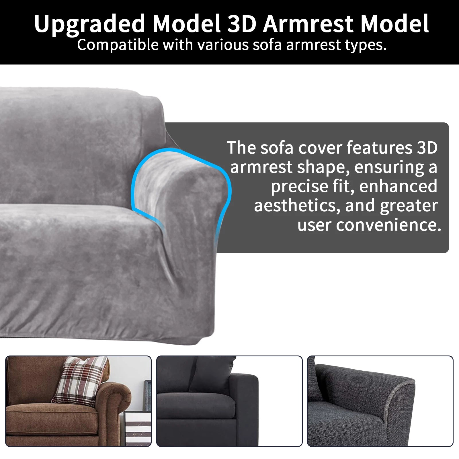 New Velvet Plush Stretch Sofa Slipcover Non Slip Soft Couch Loveseat Covers Furniture Protector with Elastic Bottom for Kids Pet Peaceful Pleasures Health and Wellness