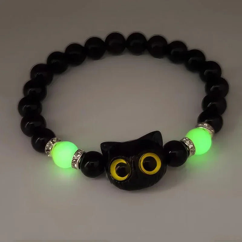 Luminous Cat Bead Strand Bracelet – Couples & Friendship