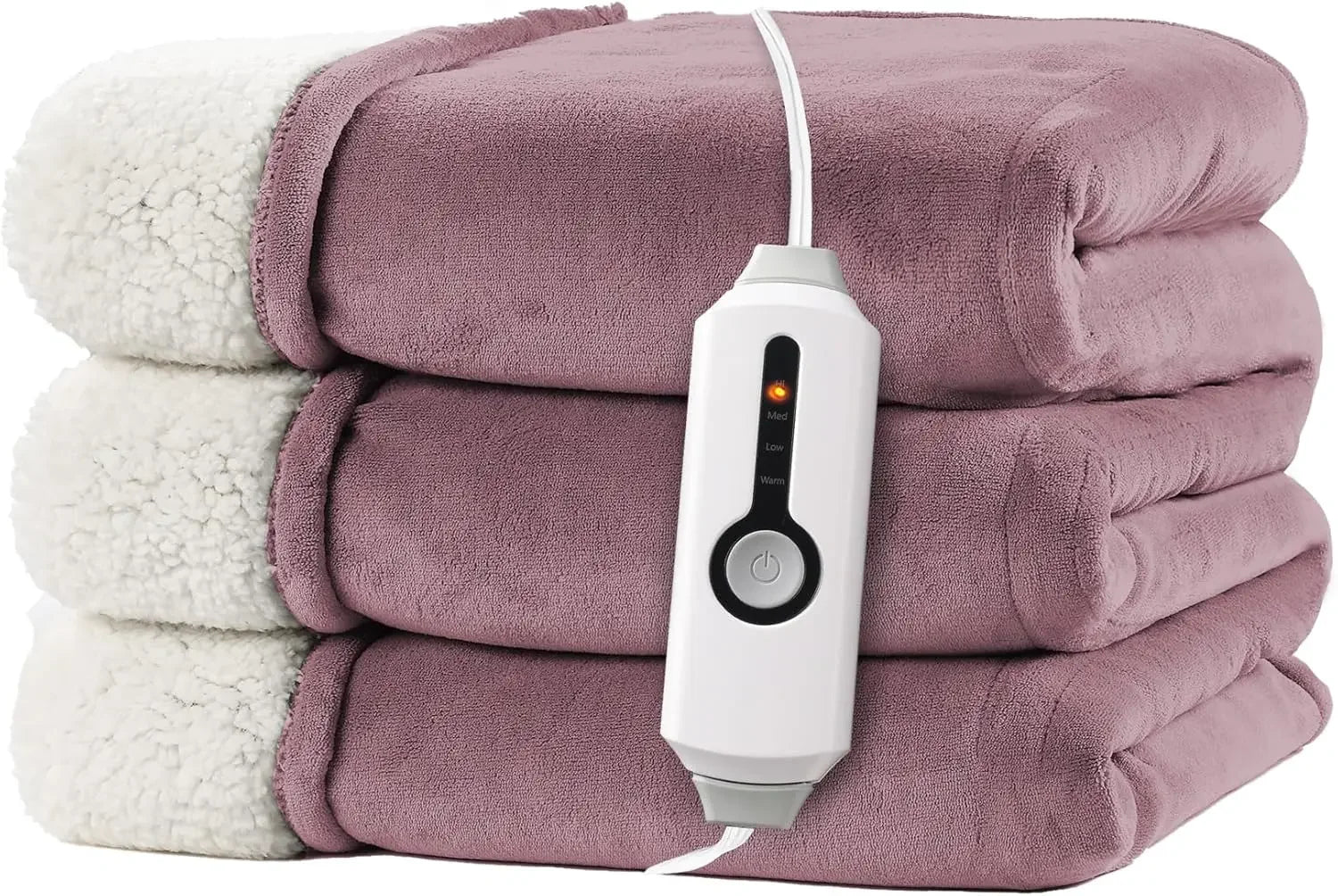 Twin Size Electric Heated Blanket with Dual-Sided Fabric, 4 Heat Settings, Auto Shut-Off Peaceful Pleasures Health and Wellness United States