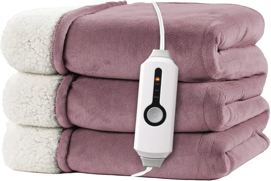 Twin Size Electric Heated Blanket with Dual-Sided Fabric, 4 Heat Settings, Auto Shut-Off Peaceful Pleasures Health and Wellness United States