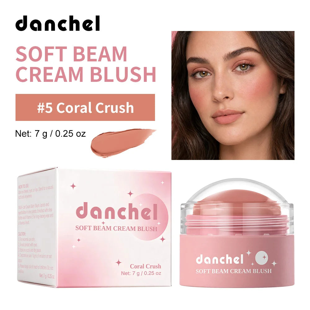 Soft Beam Blush Cream Multi Purpose Lipstick, Eye Shadow, Powder Blusher Long Lasting Makeup Smooth Creamy Texture Blusher Cream Peaceful Pleasures Health and Wellness Coral Crush