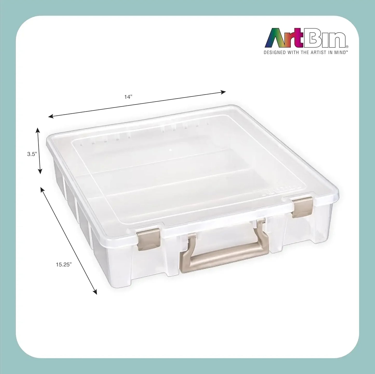 Clear Craft Organizer Storage Case with Removable Dividers, Durable Portable Box for Supplies Peaceful Pleasures Health and Wellness