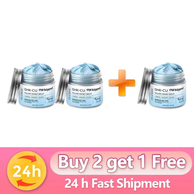 Copper Peptides GHK-Cu Beef Tallow for Skin: Blue Balm Manuka Honey Face and Body Moisturizer for Mature, Dry & Sensitive Skin Peaceful Pleasures Health and Wellness Buy 2 Get 1 Free