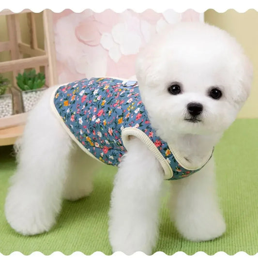 Floral Fleece Dog Vest | Warm Winter Coat for Small Dogs Dog Vest Coat Oasis Select