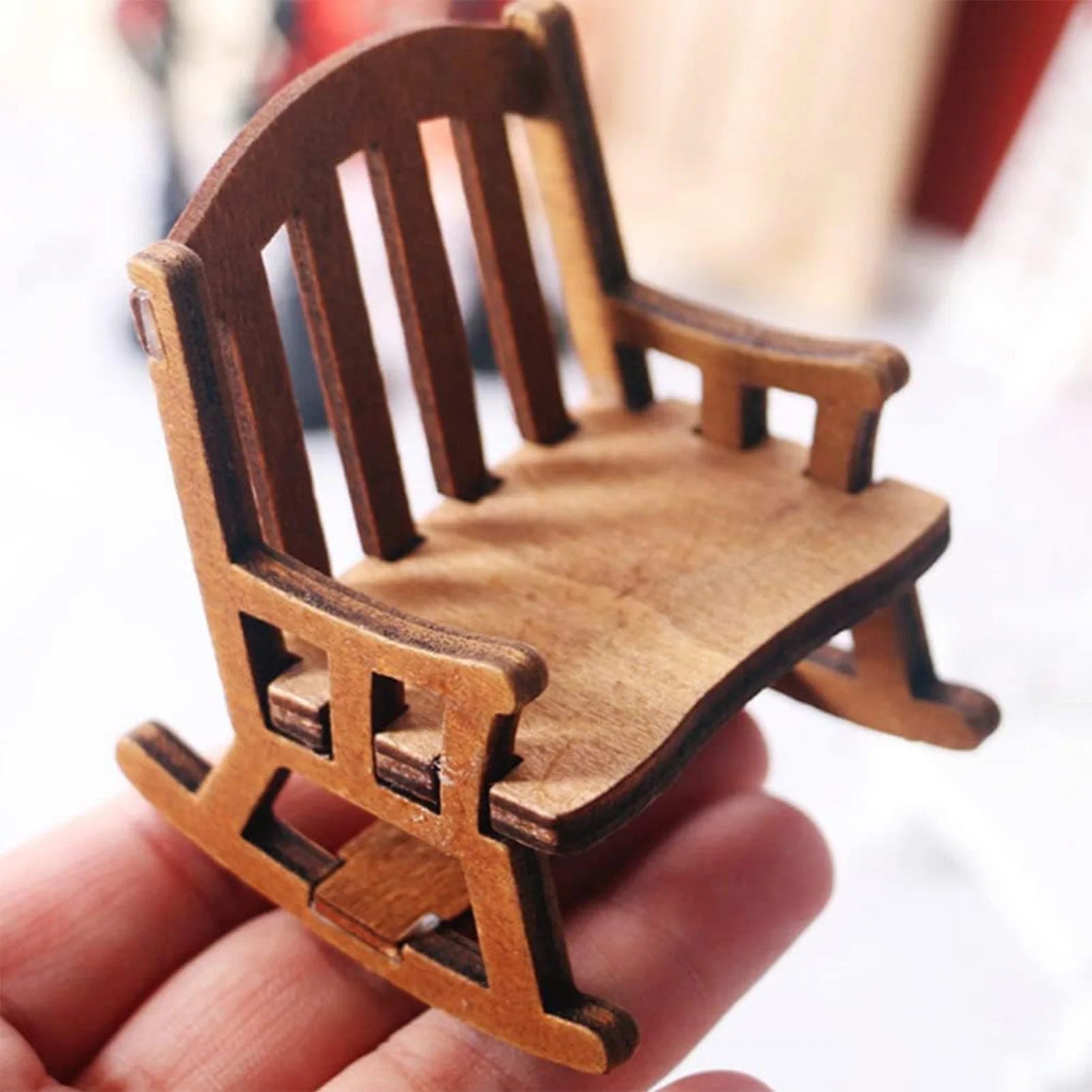 Christmas Doll House Chair Ornament Vintage Miniature Model Chairs for Xmas Living Room Partys Gifts Decor Peaceful Pleasures Health and Wellness
