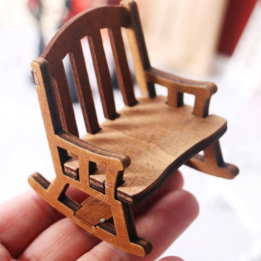 Christmas Doll House Chair Ornament Vintage Miniature Model Chairs for Xmas Living Room Partys Gifts Decor Peaceful Pleasures Health and Wellness